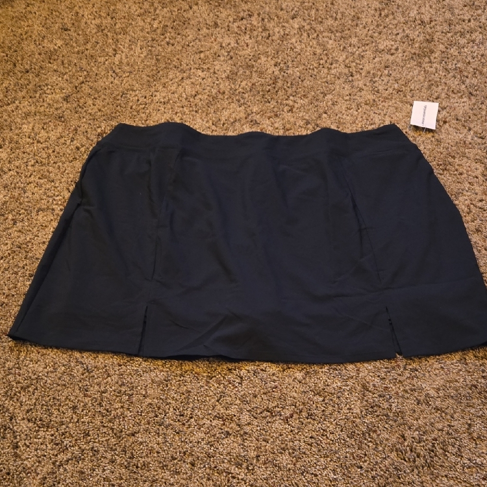 NWT Amazon Essentials Black A-Line Mini Swim Skort, Size 2x